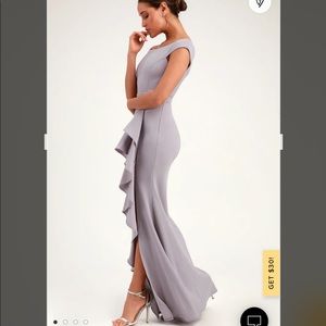 NEW Lulu’s Mila Dusty Lavender Ruffled Maxi Dress